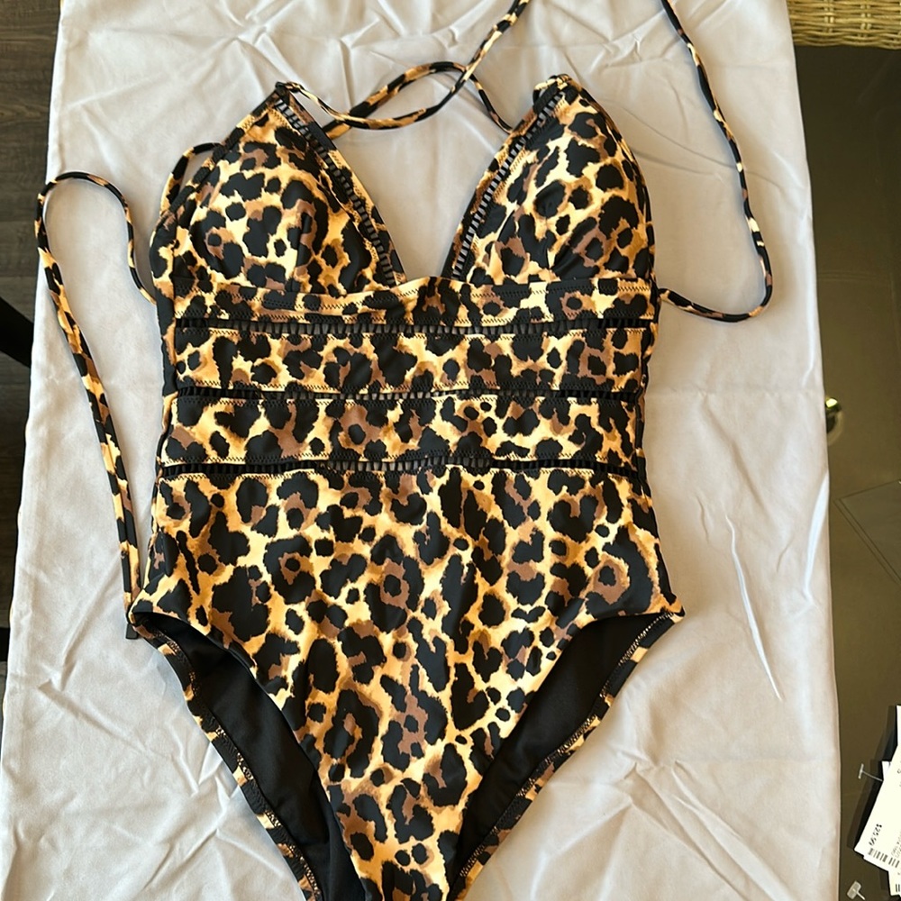 NWT NTE & DAY leopard print one piece swimsuit